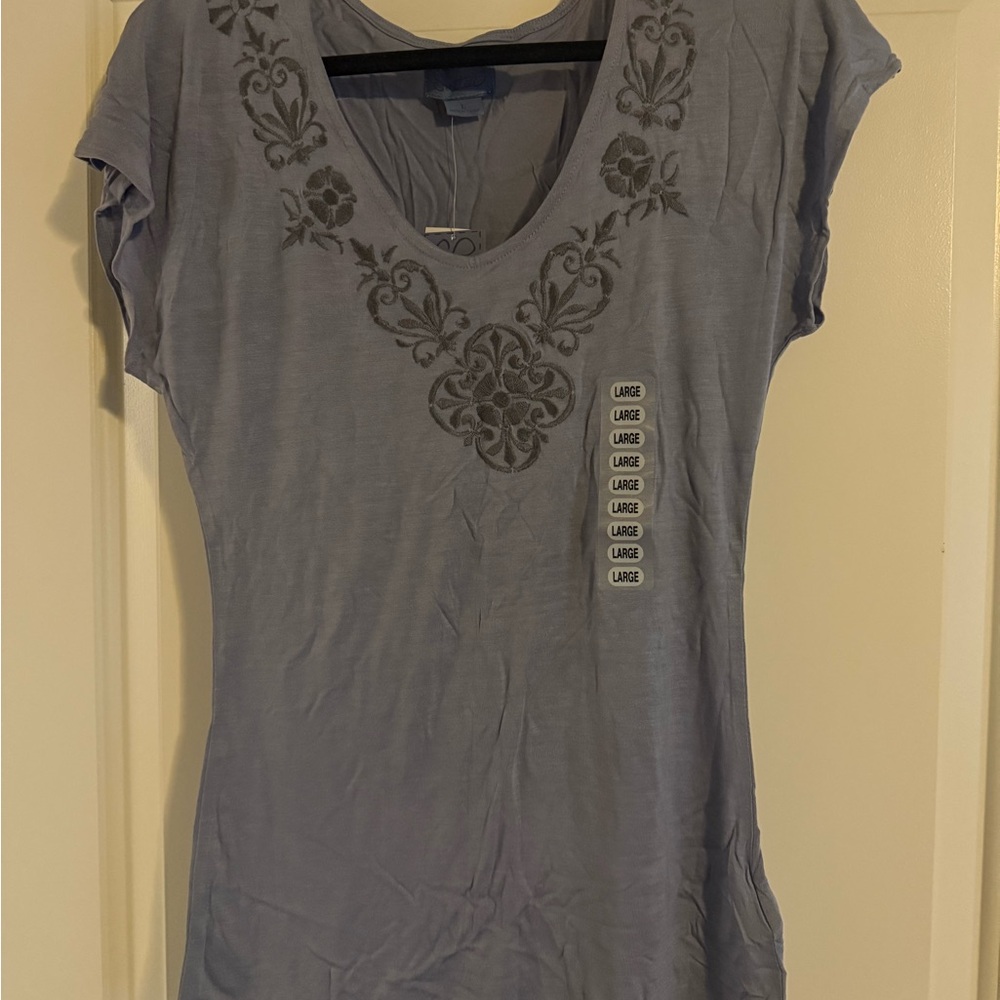 Sweetees Light Purple Floral Short Sleeve Tee